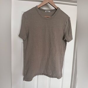 Buck Mason hemp cotton tan light brown neutral t shirt size medium